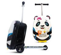 Flyte Scooter Koffer - 2-in-1, 45 cm Reisekoffer Kinder, 25 Liter Fassungsvermögen Kinderkoffer Handgepäck, Reisetasche Kinder mit Rollen, Hartschalenkoffer Kinderreisetasche - Penni der Panda