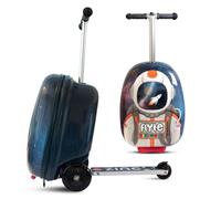 Flyte Scooter Koffer - 2-in-1, 45 cm Reisekoffer Kinder, 25 Liter Fassungsvermögen Kinderkoffer Handgepäck, Reisetasche Kinder mit Rollen, Hartschalenkoffer Kinderreisetasche - Sammie der Raumfahrer