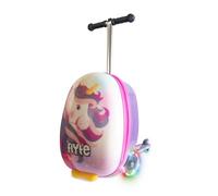 Flyte Scooter Koffer - 2-in-1, 45 cm Reisekoffer Kinder, 25 Liter Fassungsvermögen Kinderkoffer Handgepäck, Reisetasche Kinder mit Rollen, Hartschalenkoffer Kinderreisetasche - Luna das Einhorn