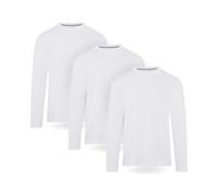 FM London 3er-Pack T Shirt Herren, Langarmshirt Herren - Bequeme Passform, Hochwertiger Stoff, Superweiche Baumwolle mit Rundhalsausschnitt