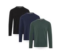 FM London 3er-Pack T Shirt Herren, Langarmshirt Herren - Bequeme Passform, Hochwertiger Stoff, Superweiche Baumwolle mit Rundhalsausschnitt