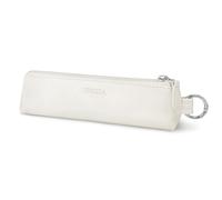 Fmeida Vintage Federmäppchen Leder Schlamppermäppchen Jungs Mäppchen Mädchen Klein Etui Federpenal Federtasche Erwachsene Federmappe Pencil Case Lederbeutel Beige