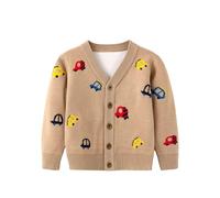 Fnaobai Strickjacke für kleine Jungen und Mädchen, langärmelig, Strick, V-Ausschnitt, Oberbekleidung, 2-6 Jahre, Jacke, Tops für Herbst und Winter