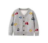 Fnaobai Strickjacke für kleine Jungen und Mädchen, langärmelig, Strick, V-Ausschnitt, Oberbekleidung, 2-6 Jahre, Jacke, Tops für Herbst und Winter