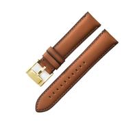 FNBDDX Uhrenarmband passend for Fossil wasserdichte dunkelblaue Rose Stahlschnalle 22 mm 24 Universal-Uhrenarmbänder(Brown Black(L)-Gold,22mm)