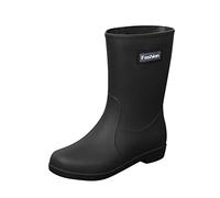 FNKDOR Gummistiefel Damen Halbhoche Weitschaft Regenstiefel#4