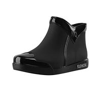 FNKDOR Gummistiefel Damen Kurz Weitschaft Flach Regenstiefel