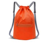 Foatcox Wasserdichter Turnbeutel mit Kordelzug, Sportbeutel Damen Herren, Faltbar Große Kapazität Beutel mit Kordelzug Rucksack, Kordelzugbeutel zum Wandern, Camping, Reisen, Schwimmen (Orange)