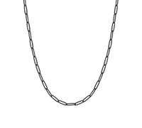 FOCALOOK Büroklammer-Kette Damen-Halskette aus Edelstahl/vergoldet, feine Gliederkette für Anhänger Silber/Gold/Schwarz/Roségold, Breite 1,8 mm/3 mm - Länge von 35 cm bis 60 cm mit Box, Metall, Kein