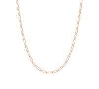 FOCALOOK Büroklammer-Kette Halskette Damen aus Edelstahl/vergoldet, feine Gliederkette für Anhänger Silber/Gold/Schwarz/Roségold, Breite 1,8 mm/3 mm - Länge von 35 cm bis 60 cm mit Box, Metall, Kein