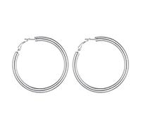 FOCALOOK Damen Hoop Ohrringe Edelstahl groß Kreis Creolen 60mm Kreis Statement Ohrringe Frauen Mädchen Ohr Piercing Modeschmuck Accessoire für Bürodamen Office Lady