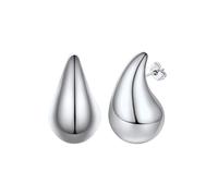 FOCALOOK Damen-Ohrringe, Edelstahl/vergoldet, Tropfenform, 10/20 mm, Drop Earrings, 20 mm, Edelstahl, Kein Edelstein