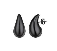 FOCALOOK Dicke Ohrringe Tropfenform Ohrstecker Schwarze Ohrringe Damen Chunky Creolen Statement Ohrringe Schmuck