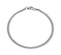 FOCALOOK Panzerkette Armband für Damen Mädchen Edelstahl 21cm/3,5mm kubanische Gliederarmband Trendige Armkette Accessoire für Jungen Mädchen Geburtstag Weihnachten