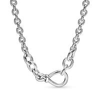 Focisa Halskette Schmuck Ketten Frauen Herren Infinity Knoten Kette 925 Sterling Silber Zirkon Kristall 50Cm