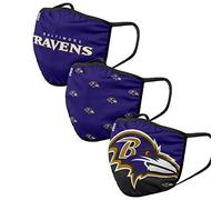 FOCO Baltimore Ravens NFL Face Covering 3Pack Face Mask Forever Collectibles - One-Size