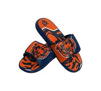 FOCO Chicago Bears NFL Colorblock Big Logo Gel Slide Blue Orange Badelatschen Hausschuhe - L