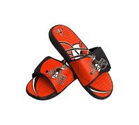 FOCO Cleveland Browns NFL Colorblock Big Logo Gel Slide Black Orange Badelatschen Hausschuhe - M