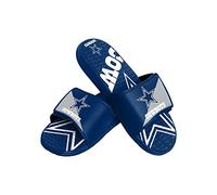FOCO Dallas Cowboys NFL Colorblock Big Logo Gel Slide Blue White Badelatschen Hausschuhe - S