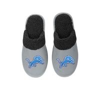 FOCO Herren-Hausschuhe mit NFL-Motiv, Team-Farbe, Wildleder, Sherpa-Scuff, Detroit Löwen, X-Large