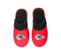 FOCO Herren-Hausschuhe mit NFL-Motiv, Team-Farbe, Wildleder, Sherpa-Scuff, Kansas City Chiefs, Medium