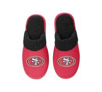FOCO Herren-Hausschuhe mit NFL-Motiv, Team-Farbe, Wildleder, Sherpa-Scuff, San Francisco 49Ers, Large