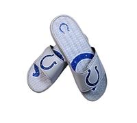 FOCO Indianapolis Colts NFL Colorblock Big Logo Gel Slide Grey Blue Badelatschen Hausschuhe - M