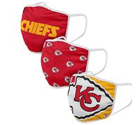 FOCO Kansas City Chiefs NFL Face Covering 3Pack Face Mask Forever Collectibles - One-Size
