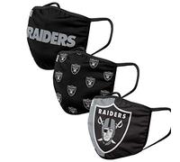 FOCO Las Vegas Raiders NFL Face Covering 3Pack Face Mask Forever Collectibles - One-Size