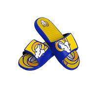 FOCO Los Angeles Rams NFL Colorblock Big Logo Gel Slide Blue Yellow Badelatschen Hausschuhe - S