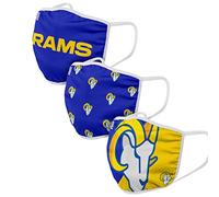 FOCO Los Angeles Rams NFL Face Covering 3Pack Face Mask Forever Collectibles - One-Size