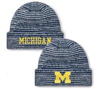 FOCO NCAA Offizielle Strickmütze für Erwachsene, meliert, kaltes Wetter, mit Bündchen, transparent, Ball-Ornament (US, Alpha, Einheitsgröße, Michigan Wolverines - Marineblau, Michigan Wolverines)