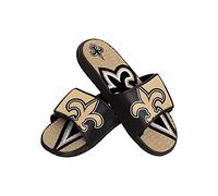 FOCO New Orleans Saints NFL Colorblock Big Logo Gel Slide Black Badelatschen Hausschuhe - L