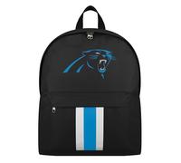FOCO NFL Offiziell lizenzierter Team-Farbe, Primär-Logo, einfarbig, gestreift, Fußball-Schultasche, Reiserucksack, Carolina Panthers, Einheitsgröße, Tagesrucksäcke