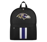 FOCO NFL Offiziell lizenzierter Team-Farbe, Primär-Logo, einfarbig, gestreift, Fußball-Schultasche, Reiserucksack, Baltimore Ravens, Einheitsgröße, Tagesrucksäcke