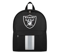 FOCO NFL Offiziell lizenzierter Team-Farbe, Primär-Logo, einfarbig, gestreift, Fußball-Schultasche, Reiserucksack, LAS VEGAS RAIDERS, Einheitsgröße, Tagesrucksäcke