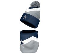 FOCO NFL Unisex-Erwachsene Offiziell lizenziertes Primär-Logo, Team-Farbe, 2er-Pack, Halswärmer, Gamasche und Strickmütze mit Bündchen, Dallas Cowboys, Einheitsgröße