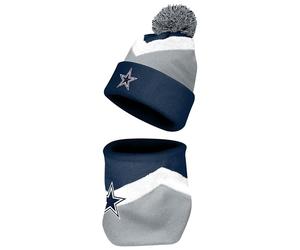 FOCO NFL Unisex-Erwachsene Offiziell lizenziertes Primär-Logo, Team-Farbe, 2er-Pack, Halswärmer, Gamasche und Strickmütze mit Bündchen, Dallas Cowboys, Einheitsgröße