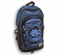 FOCO Offiziell lizenzierter Manchester City FC Big Logo Bungee Rucksack - Offizieller Fußballartikel, Schul- und Reisetasche für Kinder und Erwachsene
