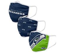 FOCO Seattle Seahawks NFL Face Covering 3Pack Face Mask Forever Collectibles - One-Size