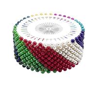 Fodlon 480 Stück Stecknadeln mit Perlkopf, Mehrfarbige Stecknadeln Stecknadeln mit rundem Kunstperlenkopf für Perlkopf Stecknadeln für Nähen, Säumen, Schneiderhandwerk, Dekorationen