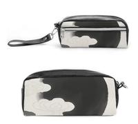 FodPand Black Moon Federmäppchen, Mini-Make-up-Tasche mit Griff, 20 x 9,9 x 5,3 cm, langlebig, wasserdicht, PU-Leder, große Kapazität, tragbares Federmäppchen für Büro, Reisen