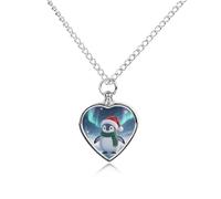 FodPand Halskette mit Weihnachts-Pinguin-Anhänger für Asche, wasserdicht, Einäscherungsschmuck für Männer und Frauen, verstellbarer Haustierurnen-Anhänger mit Füllset, Andenken, Geschenk für den