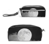 FodPand Moon in Cloud Federmäppchen, Mini-Make-up-Tasche mit Griff, 20 x 9,9 x 5,3 cm, strapazierfähiges, wasserdichtes PU-Leder, große Kapazität, tragbares Federmäppchen für Büro, Reisen