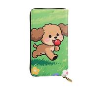 FodPand Ultradünne Geldbörse aus PU-Leder für Damen und Herren, Reißverschluss, Kreditkartenhalter, lange Geldbörse, Clutch, Cartoon-Eule, Schnee, Handtasche, Cartoon-Hund, One Size, Klassisch