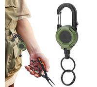 Fogukier Praktischer einziehbarer Schlüsselanhänger,Robuster und langlebiger Key Holder | Schlüsselanhänger mit Ausweishalter und Stahlseil,für Outdoor-Camping, Wandern, Bergsteigen, Angeln