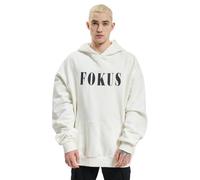 Fokus x Def Plain Herren Kapuzen-Pullover Baumwoll-Hoody Streetwear Weiß S