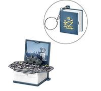 Foldable Magic Book Keychain Handheld Game Pop-Up Toy Folding 3D Warship Model Popping Out Box Gift for Kids Book for Plastic Party Favor Hand Toy for Anxiety Warship