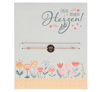 BUTZON & BERCKER Textil-Armband - Folge deinem Herzen. Schlichtes Armband mit Schutzengel-Anhänger aus Edelstahl in Roségold. Segenswünsche zu Konfirmation oder Firmung: Beige-braunes Stoffarmband