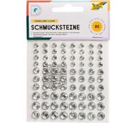 folia 12305 - Deko Schmucksteine Sparkling Clear, selbstklebend, 80 Stück, mit Diamantschliff - ideal zum Verzieren und Dekorieren Ihrer Bastelarbeiten